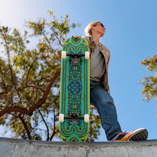 Mind Melting Intense Stained Glass Windows Graphic Skateboard (Outdoor 1)