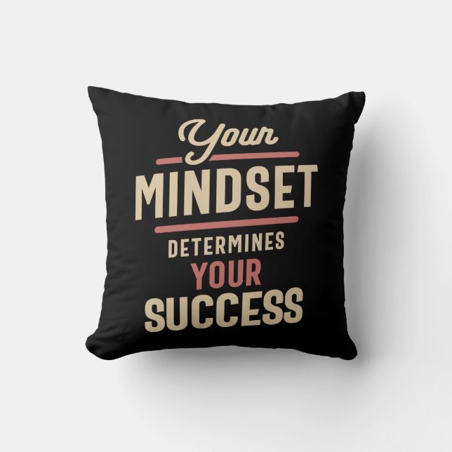 Mind Over Matter - Motivational Quote Design Throw Pillow (Front)