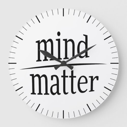 Mind Over Matter Motivational Word Fraction Large Clock
