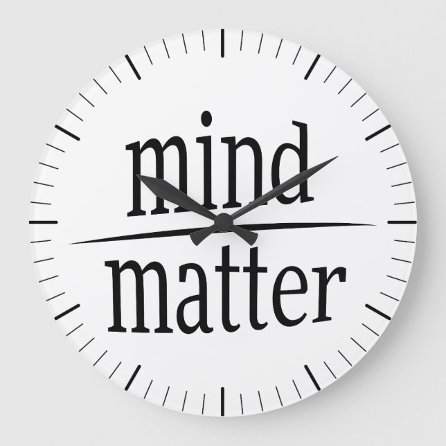 Mind Over Matter Motivational Word Fraction Large Clock (Front)
