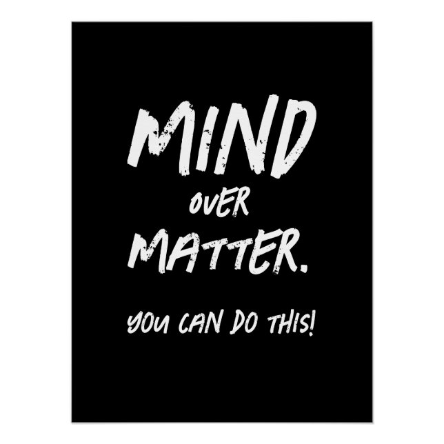 Mind Over Matter Motivational Workout Fitness Poster (Front)