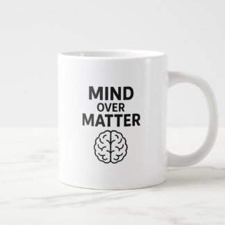 Mind Over Matter – T-shirt à Texte Noir et Design Giant Coffee Mug