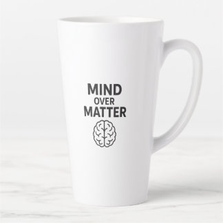 Mind Over Matter – T-shirt à Texte Noir et Design Latte Mug