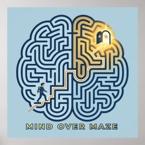 Mind Over Maze – Inspirational Brain Maze Poster