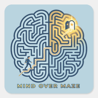 Mind Over Maze – Inspirational Brain Maze Square Sticker