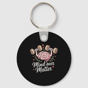 Mind Over Motivational Brain Lifting Weights  Keychain