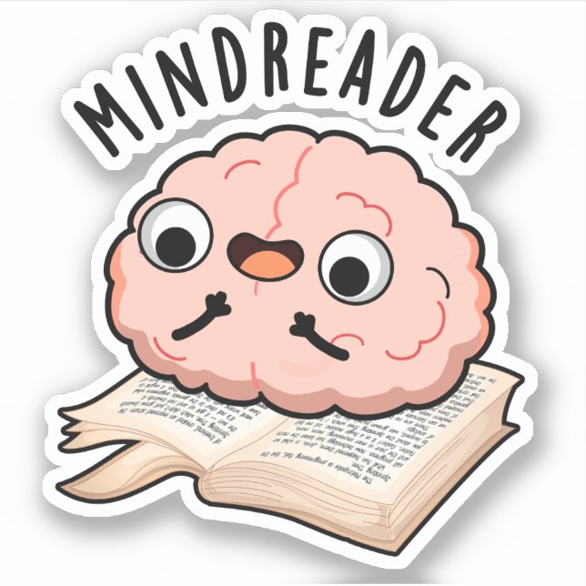 Mind Reader Funny Brain Pun  Sticker (Front)