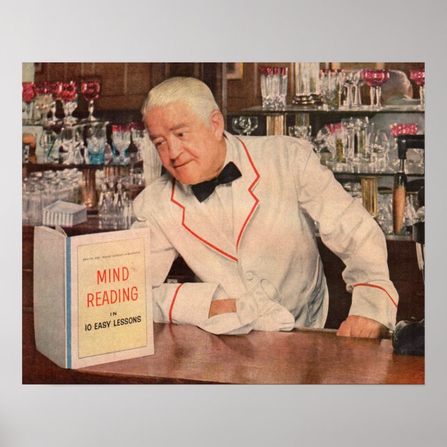 mind-reading at the bar poster (Front)