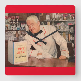 mind-reading at the bar square wall clock