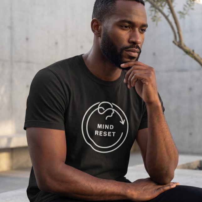 Mind Reset Black T-Shirt | Minimalist Mental Healt (Creator Uploaded)