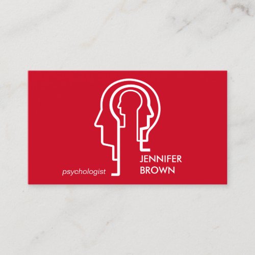 Mind Science Human Head Red Psychology Business Card