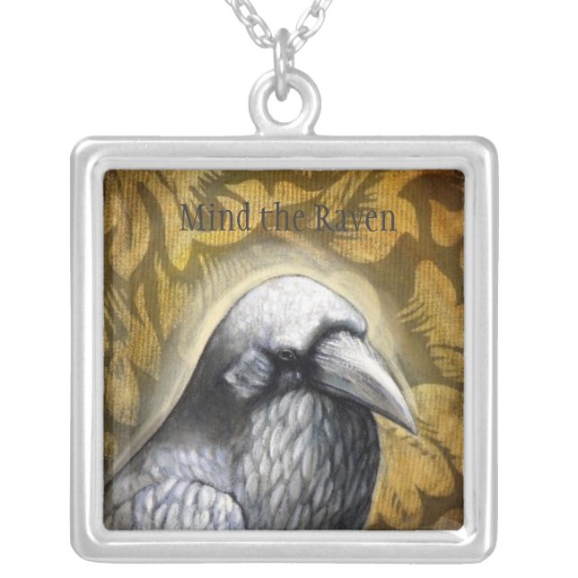 Mind the Raven Silver Plated Necklace (Front)