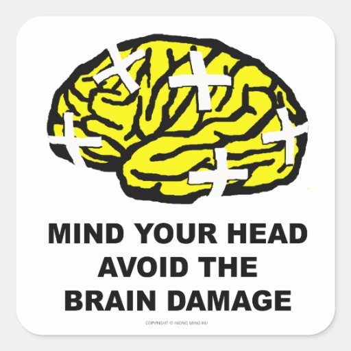 Mind your head square sticker | Zazzle