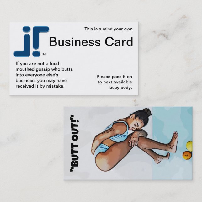 MIND YOUR OWN Business Card (Front/Back)