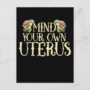mind your own uterus postcard