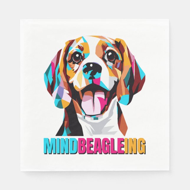 Mindbeagleing Beagle Dog Napkins (Front)