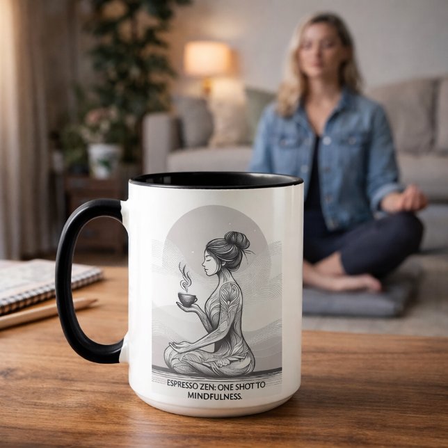Mindful Espresso Zen Meditation One Shot Buddha Mug (Creator Uploaded)