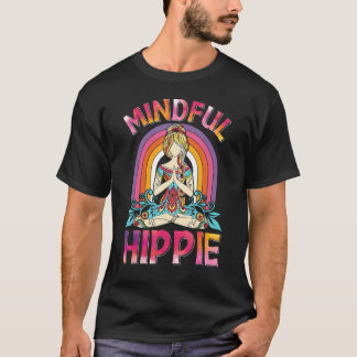Mindful Hippie Meditation Yoga Peace Kindness Tie  T-Shirt