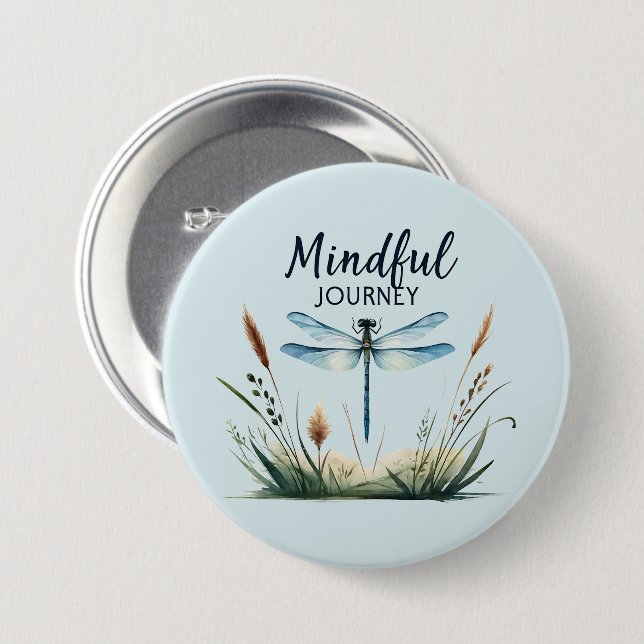 Mindful Journey - Dragonfly Nature Button (Front & Back)