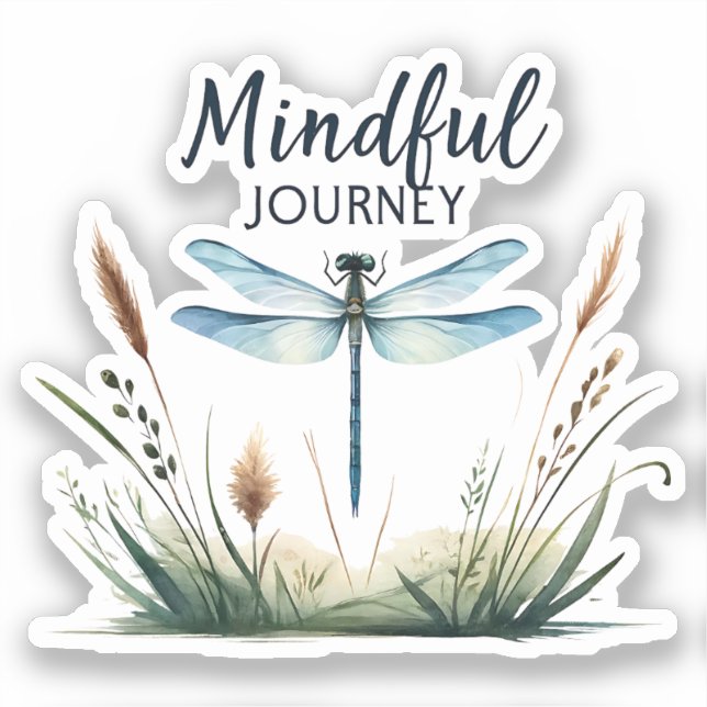 Mindful Journey - Dragonfly Nature Sticker (Front)