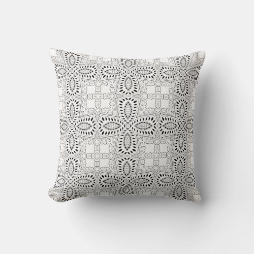 Mindful Mandala Pattern Tile MAPATI 257 Throw Pillow