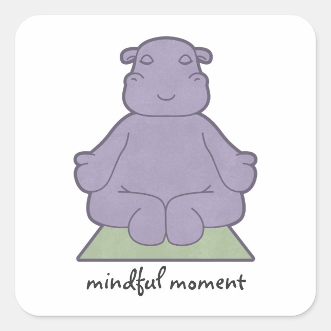 Mindful Moment Hippo Stickers (Front)