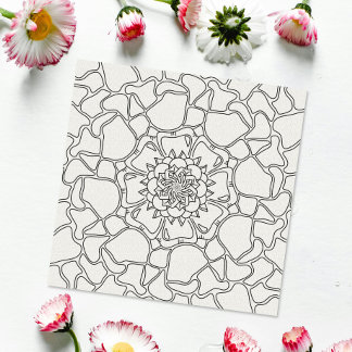 Mindful Summer: Abstract Floral Pattern Coloring Poster