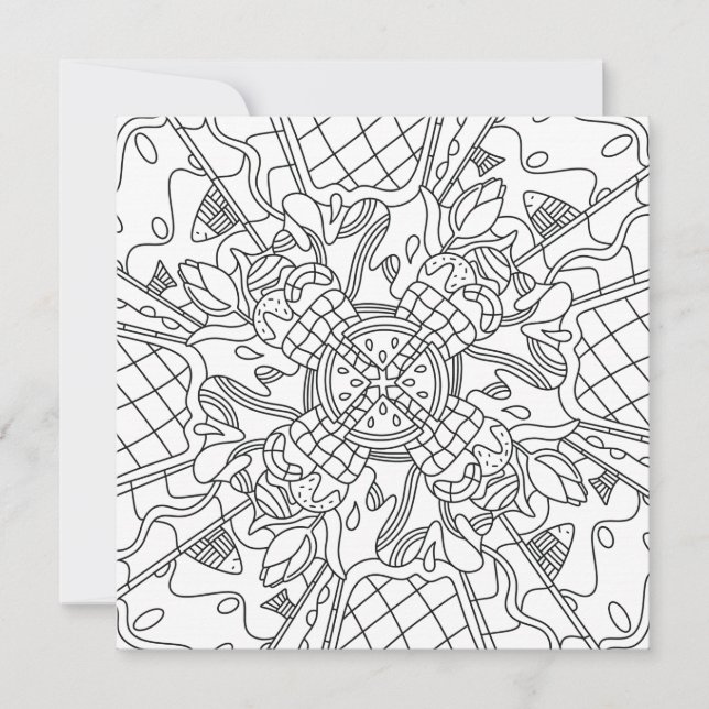 Mindful Summer: Creative and Playful Coloring Card (Front)
