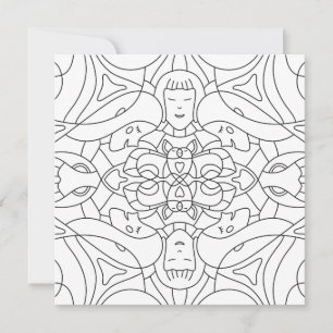 Mindful Summer: Cute and Playful Coloring Card 
