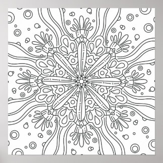 Mindful Summer: Cute Color Your Own Coloring Poster
