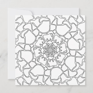 Mindful Summer: Floral Pattern Coloring Card