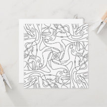 Mindful Summer: Funny Melting Cats Coloring Card