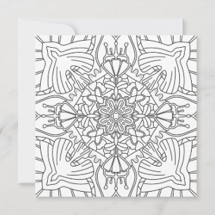 Mindful Summer: Peaceful Botanical Coloring Card