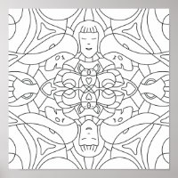 Mindful Summer: Playful Coloring Poster