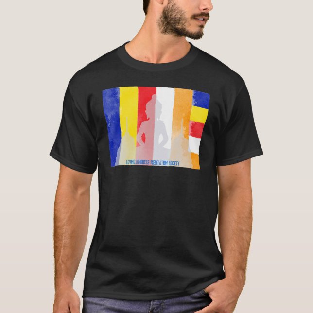 Mindfulness Buddha Buddhist Flag Spiritual Yoga Me T-Shirt (Front)