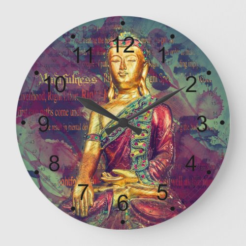 Mindfulness Buddha Large Clock