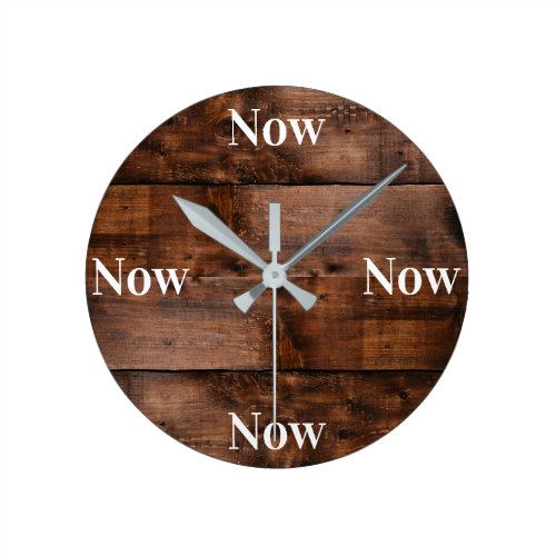 Mindfulness Clock with Faux Wood Background