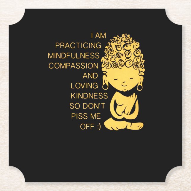 Mindfulness Compassion Loving Kindness Gift Paper Coaster (Front)