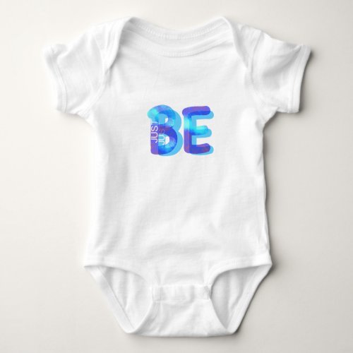 Mindfulness Gift JUST BE Neon Blue 3D Can Add Name Baby Bodysuit