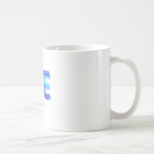 Mindfulness Gift JUST BE Neon Blue 3D Can Add Name Coffee Mug