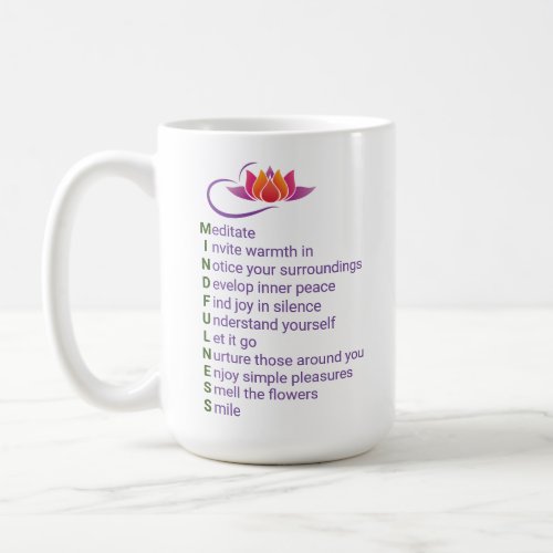 Mindfulness Gift Mug Expressions for every letter