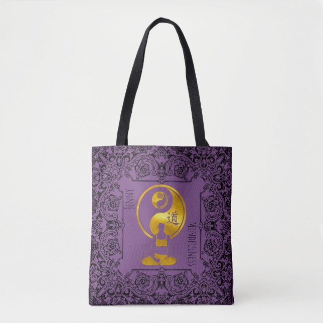 Mindfulness Gift YOGA Meditation Personalized Tote (Front)