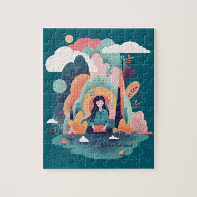 Mindfulness Girl in Nature Jigsaw Puzzle (Vertical)