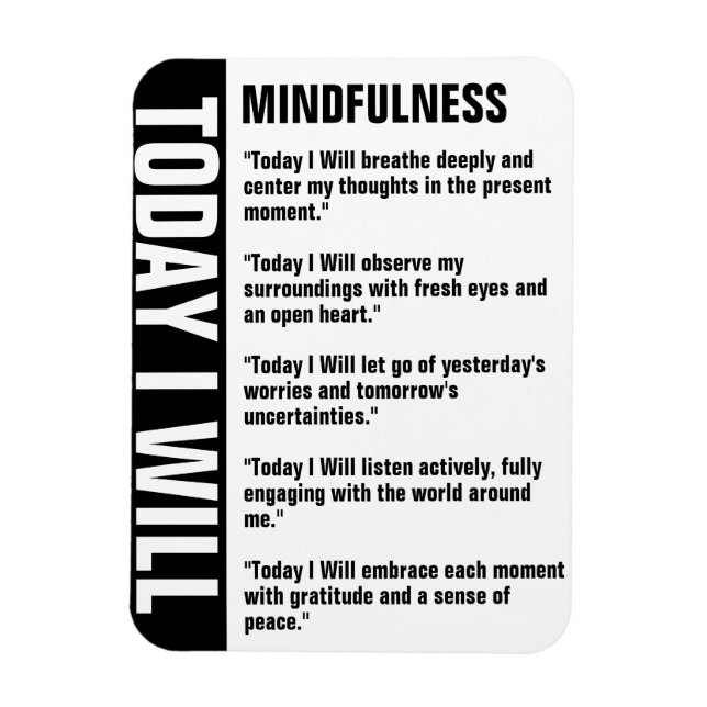 Mindfulness Goals Reminder Customize Magnet (Vertical)