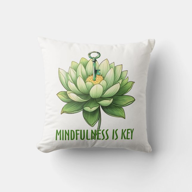 Mindfulness is key throw pillow (Front)