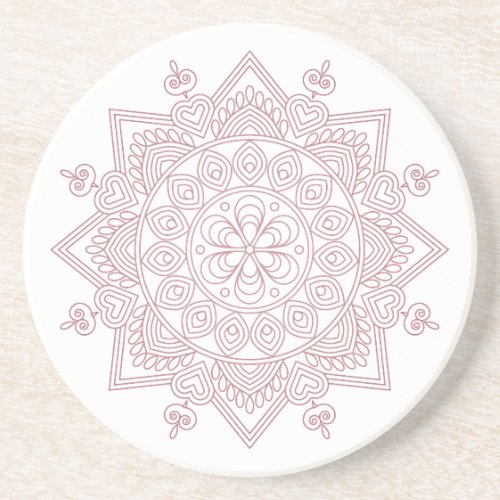 Mindfulness Mandala Design Sandstone Coaster