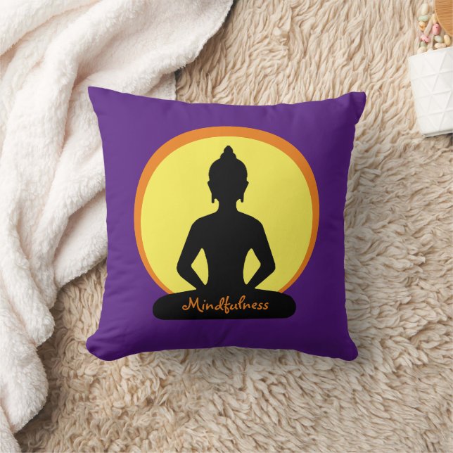 Mindfulness & Meditation (Buddha studio decor) Throw Pillow (Blanket)