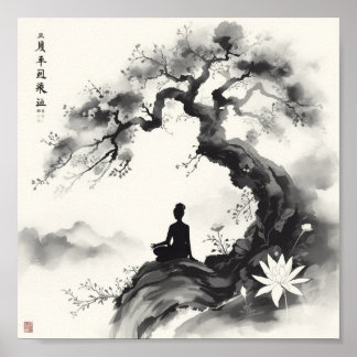 Mindfulness & Meditation Painting Images Poster