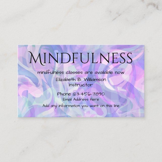 Mindfulness Modern Unique Business Card Design (Front)