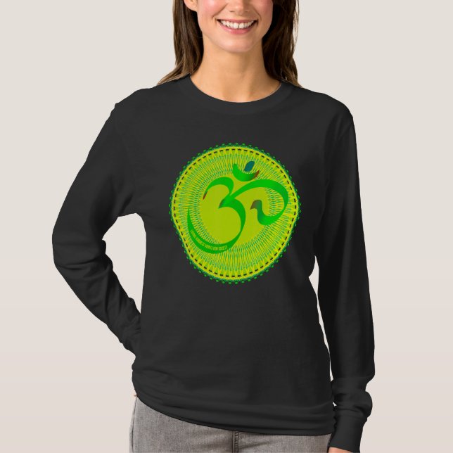 Mindfulness Om Ohm Mandala Buddhism Yoga Meditatio T-Shirt (Front)
